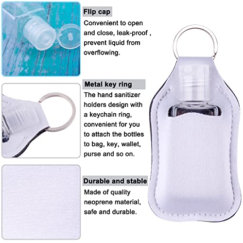 Duufin Pure White Sublimation Hand Sanitizer Holder Set 60 pcs with Keychain