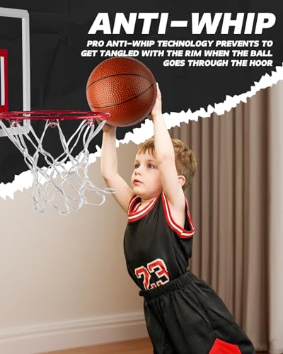 Heavy-Duty Mini Basketball Net Replacement - 12" Nylon, White, 8 Loops