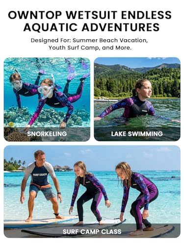 Owntop Kids 2.5mm Purple Neoprene Wetsuit for Youth