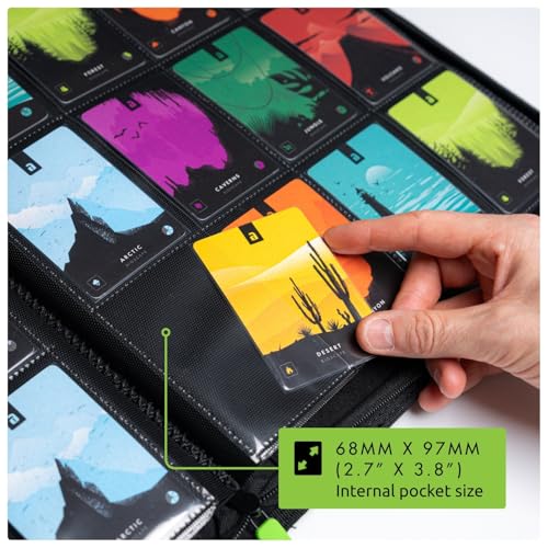 Durable 12-Pocket Trading Card Binder for 480 Cards - Exo-Tec Black