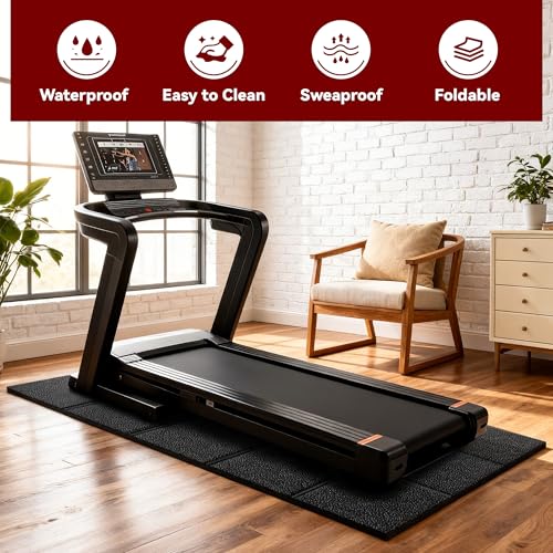 Non-Slip Treadmill Mat - 79" x 39" Shock Absorbing Floor Protector