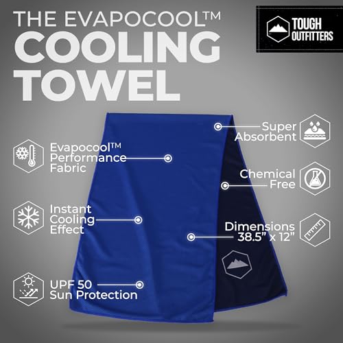 Cooling Neck Towel - Instant Cold Towel for Hot Weather - Royal Blue