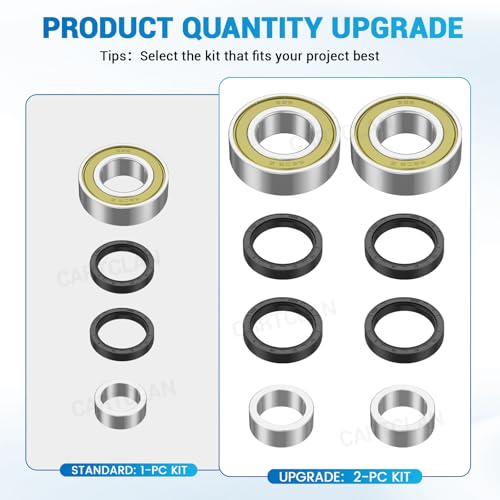 CartClan Set of 2 Golf Cart Rear Axle Bearing Bushing & Oil Seal Kit for Club Car 1986-2014