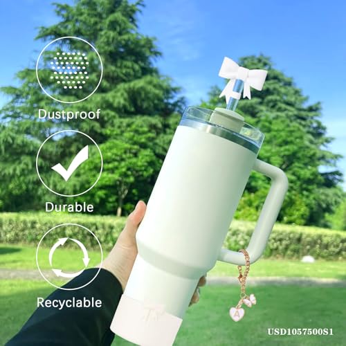 Silicone Bow Straw Cover for 10mm Tumbler Straws - White
