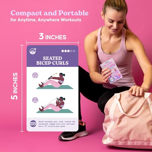 Zinsk 75-Card Pilates Bar Workout Deck for Home Use