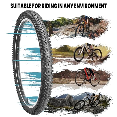 26x1.95 Mountain Bike Tires Set - Replacement with Inner Tubes & Levers