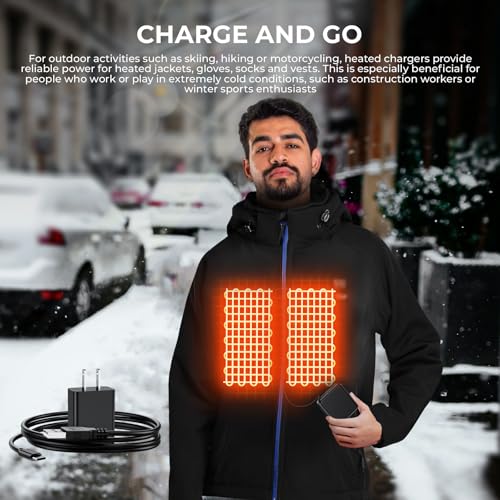 Heated Vest Charger - USB-C Power Adapter for ORORO Heated Clothing