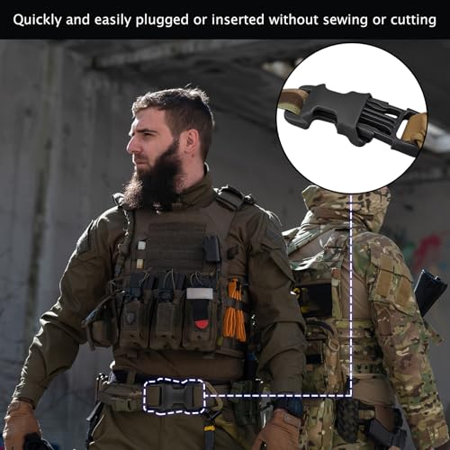 1-Inch Quick Release Buckles for Tactical Vests & Bags - Black