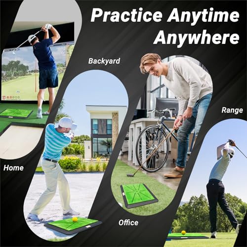 Heavy Duty Suede Golf Practice Mat - Portable & Foldable Training Aid for Indoor & Outdoor Use