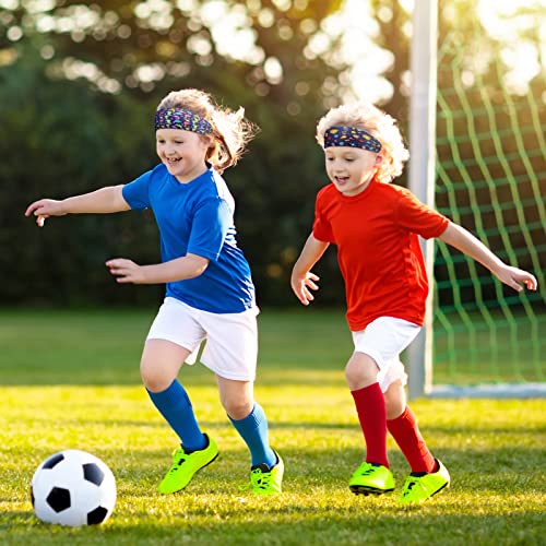 Athletic Sweatbands - Breathable Non-Slip Headbands for Kids, Cute Style - 4 Pack