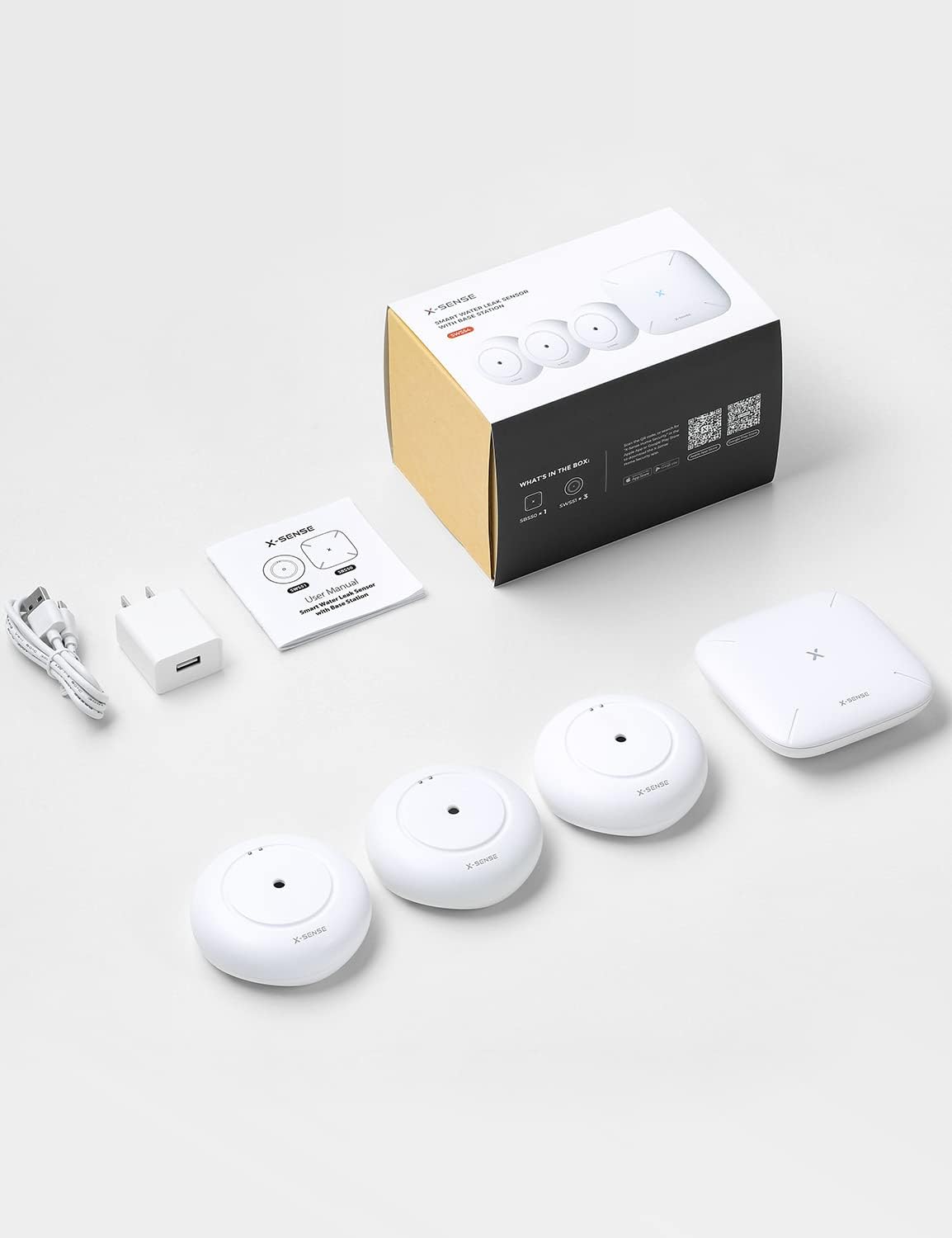 X-Sense Wi-Fi Water Leak Detector Sensor - Model SWS51, Single Pack for SWS54 Kit
