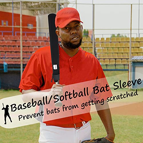 ILHSTY 4 Pack Bat Sleeve Protectors for Baseball & Softball - Black
