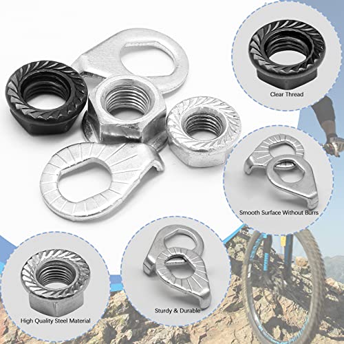 12-Piece Bicycle Wheel Axle Nut and Safety Washer Kit - M8, M9.5, M10