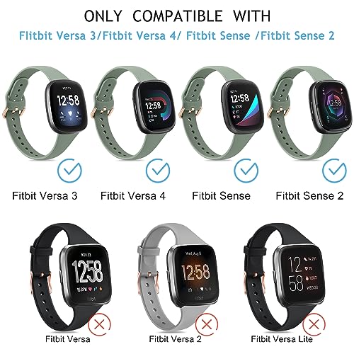 Tobfit 4 Pack Sport Silicone Bands for Fitbit Versa 3/4 & Sense 2 - Pink Sand, Starlight, Mauve, Milk Tea