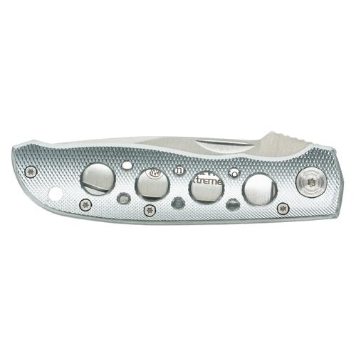 Smith & Wesson Extreme Ops CK105H 7.3in S.S. Folding Knife with 3.2in Drop Point Blade and Aluminum Handle for Outdoor, Tactical, Survival and EDC,Silver