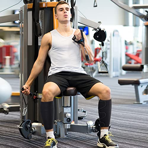 Chivao Adjustable Calf Support Sleeves for Shin Splint Pain Relief - Gray & Black, 2 Pairs