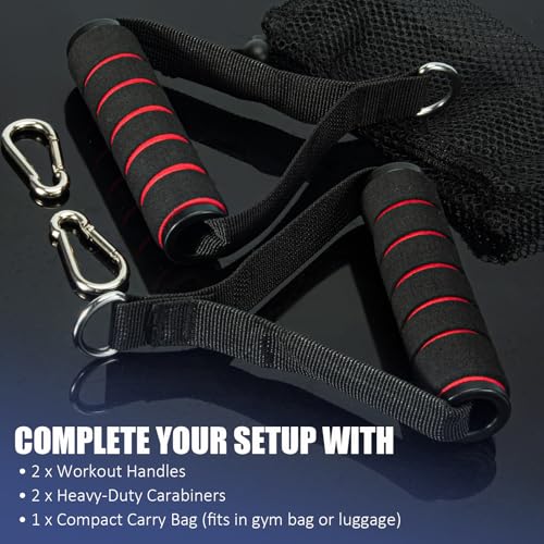Heavy Duty Exercise Handles for Cable Machines - Black-Red