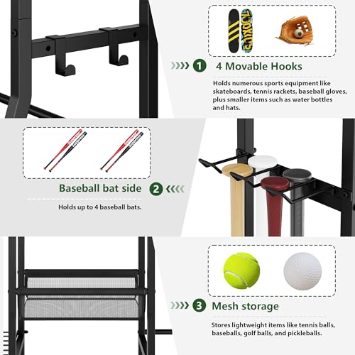 Sports Equipment Organizer - Golf Bag Storage Rack for 2 Bags