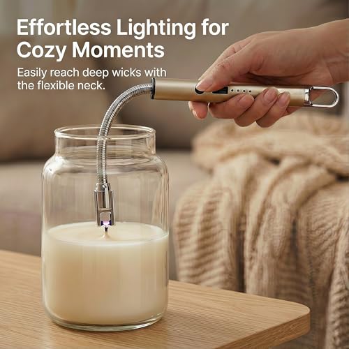 Electric Candle Lighter with Long Flexible Neck - Champagne