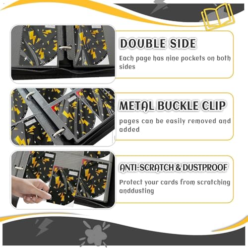 9-Pocket Trading Card Binder with 50 Removable Sleeves - Black