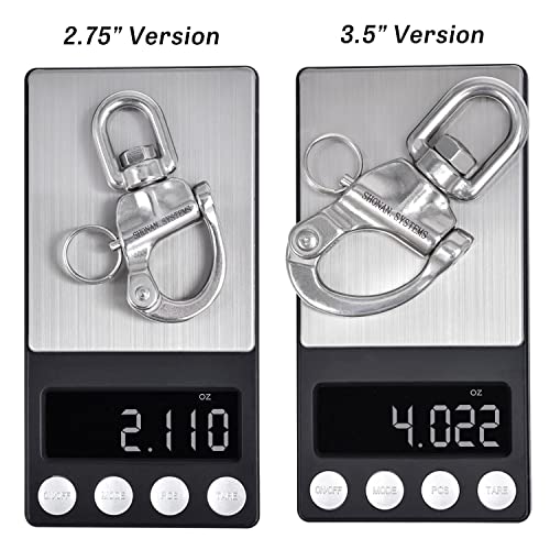 Stainless Steel Swivel Eye Snap Shackles - 2.75 Inch, 2 Pack