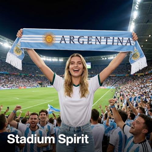 Argentina Soccer Scarf - Double-Sided Flag Print for 2026 World Cup