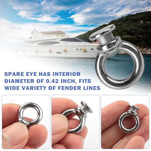 Boat Fender Hanger Clips - Stainless Steel Lock Eyes, 4 Pcs