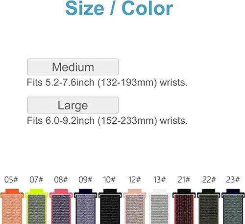 C2D JOY Compatible with Garmin Forerunner 235 Band Replacement Sport Mesh Strap Also for Forerunner 735XT watch band Nylon Weave Watchband - 10#, M/5.2-7.6in.