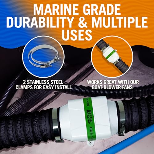 Boat Blower Hose, 3 Inch Marine Exhaust 10 Ft Flexible PVC Duct