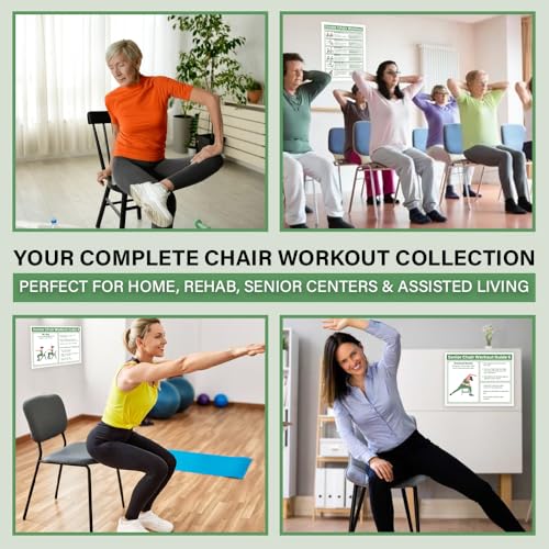 Senior Exercise Chair Workout Poster - 30-Day Gentle Stretching Chart