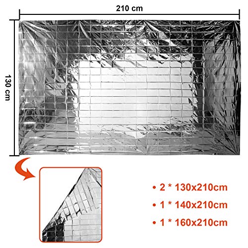 4 Pcs Emergency Thermal Blankets - Foil Heat Sheets