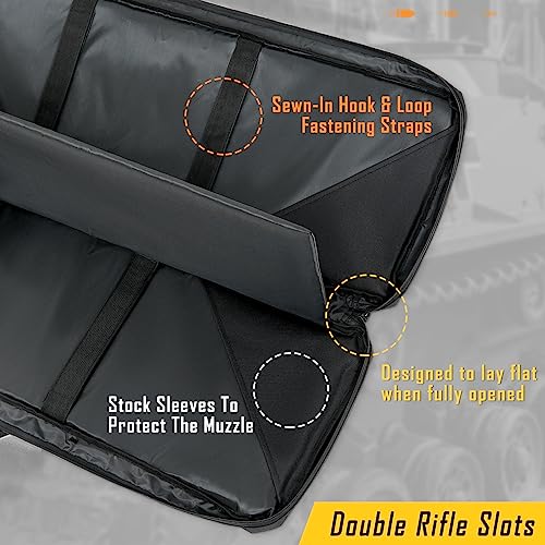 Double Rifle Case Bag with Pistol Storage - Soft Padded Tactical Backpack