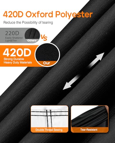 Golf Cart Cover for 4 Passenger Carts - Black, Heavy Duty Waterproof