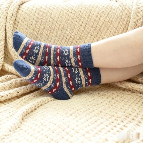 Wool Socks for Women - Cozy Thermal Hiking Socks, Medium-Large