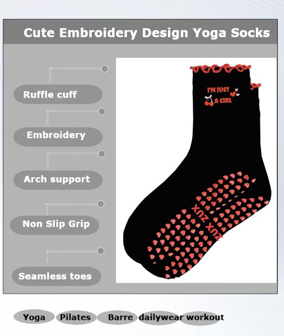 Cute Women’s Pilates Grip Socks - One Size / 1 Pack - I'm Just a Girl