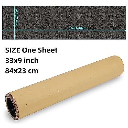 Skateboard Grip Tape 33x9" - Non-Slip Silicone-Carbide Black