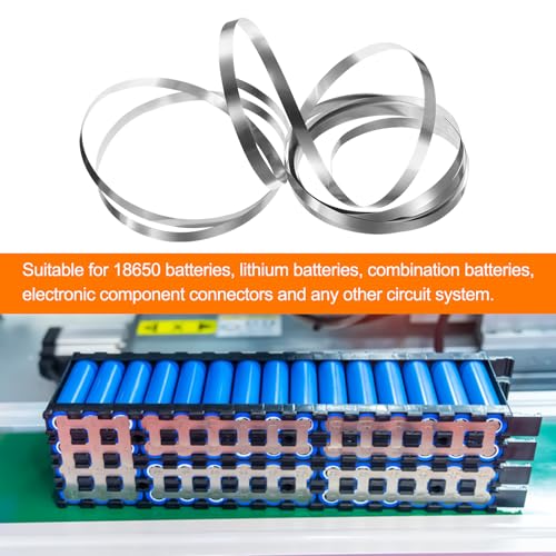 HARFINGTON Pure Nickel Strip 0.1 x 8mm 16.4ft 99.6% Nickel Solid Pure Nickel Strips for Lithium Battery Packs Car Nickel Solder Tap for Cell Battery Pack Spot Welding and Soldering