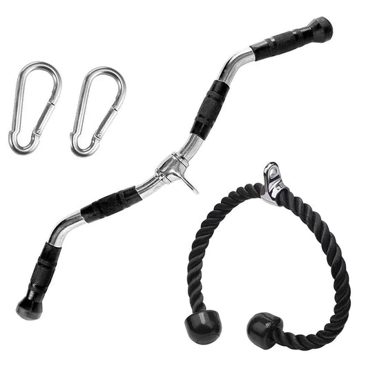 Sogawave LAT Pull Down Bar/Tricep Press Down Bar/Curl Pull Down Bar Multi-Exerciser Cable Attachments for Cable Machines Solid Steel with Rubber Handgrips & Revolving Hanger for Muscle