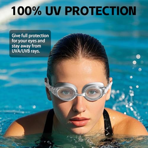 HD Anti-Fog Swimming Goggles for Adults and Youths - White