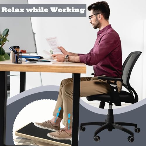 Wooden Wobble Balance Board - Anti-Slip - Black