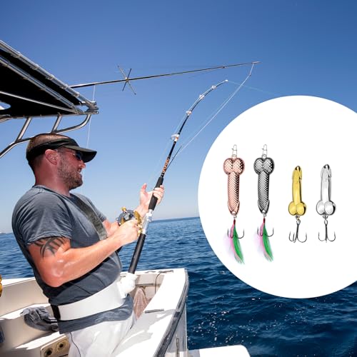 Funny Fishing Lures Set - 4pcs Zinc Alloy Spoon Baits