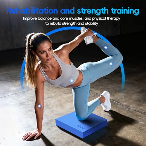 Professional Foam Balance Pad for Therapy & Stability - Blue, 15.7x13in