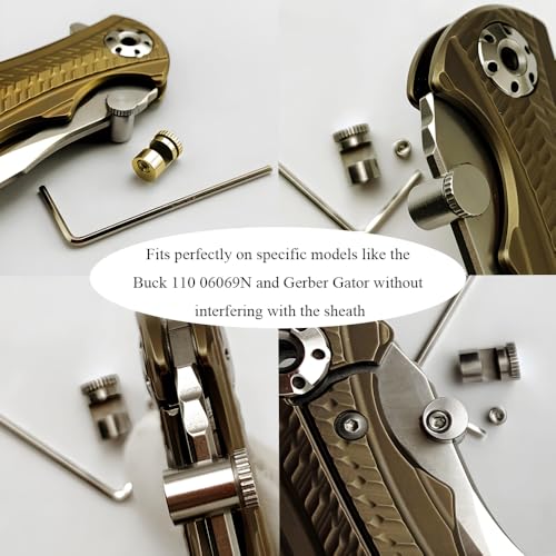 Thumb Stud Replacement for Buck 110 & Gerber Gator - Gold, 2 Sets