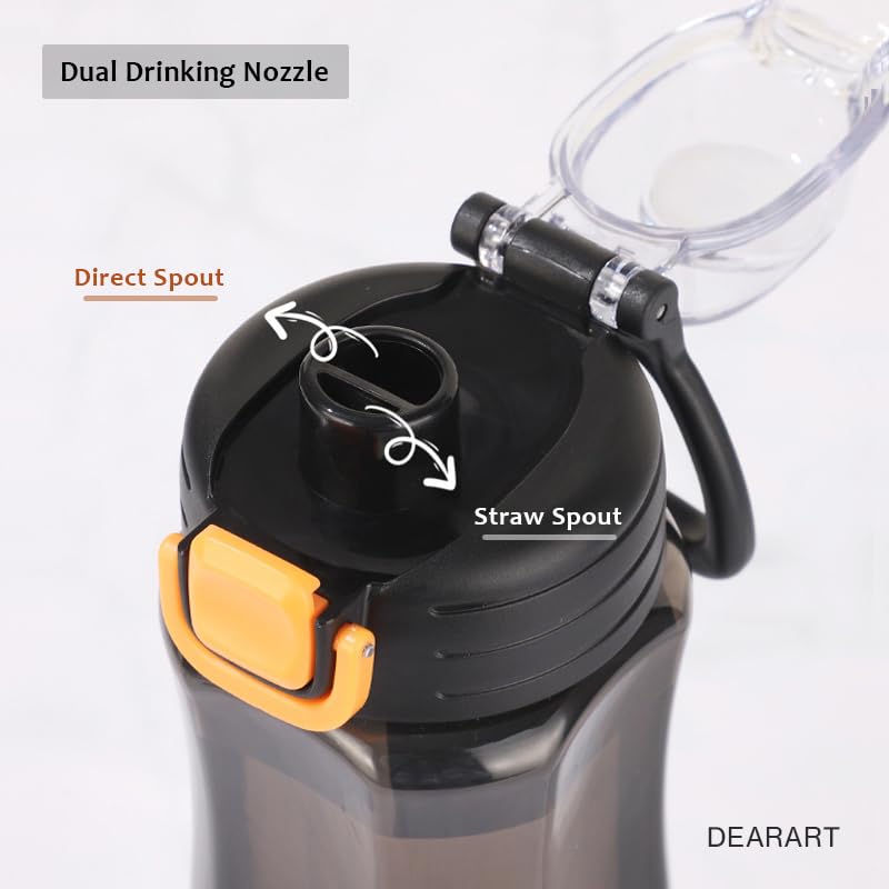 24oz Leak Proof Sports Water Bottle with Dual Spout - Black