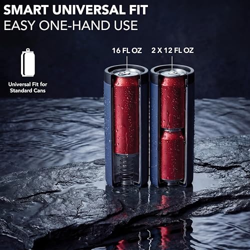 Stack'Em Red Stainless Steel Double Can Cooler Insulator - Keeps 2 12oz Cans Cold