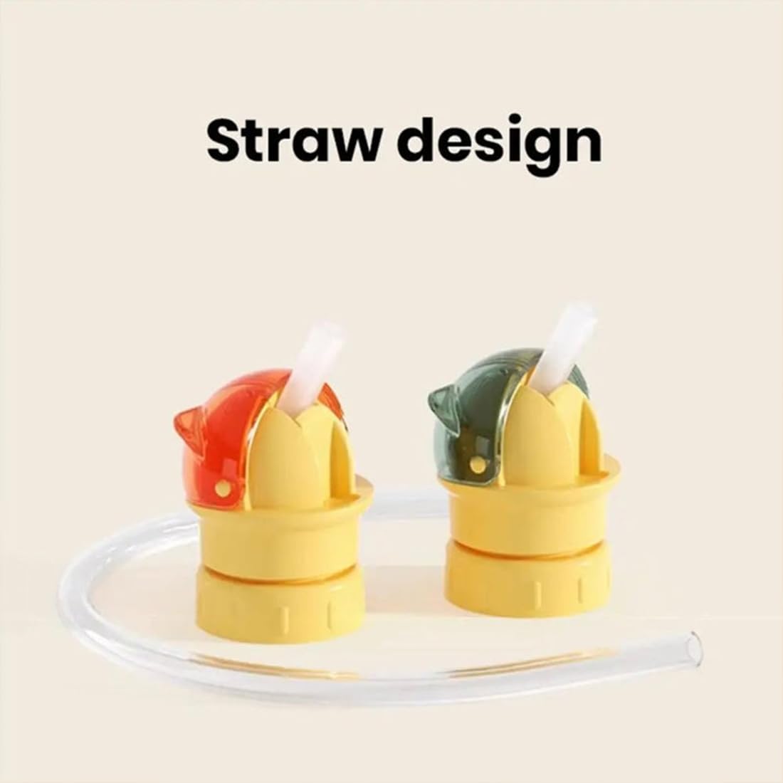 Reusable Children Beverage Water Bottle Straw Lid, 2 in 1 Design Straw Cap Portable, Water Bottle Spout Adapter for Kids, No Spill & BPA Free, Suitable for A Variety Of Bottle Mouths (2Pcs-MIxed)