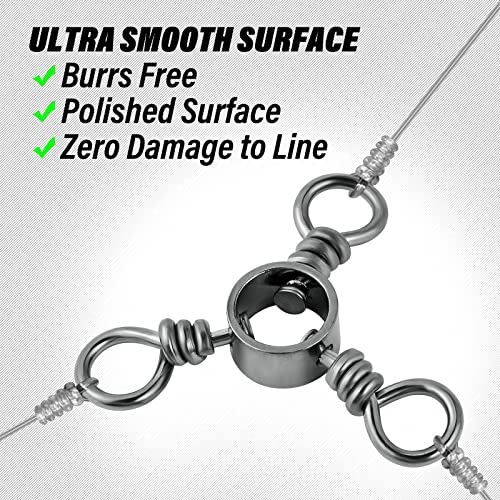 3-Way Swivel Fishing Tackle - 50 Pack, 28Lb Strength