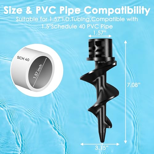 2 Pack Dock Auger Kit, Sailpref Sand for PVC Tubing Sandbar Anchor,