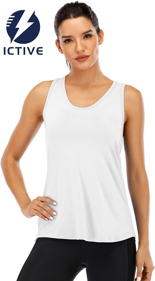 ICTIVE Women's Workout Tank Top - Sleeveless Mesh Racerback Yoga Shirt | Comfortable Fit