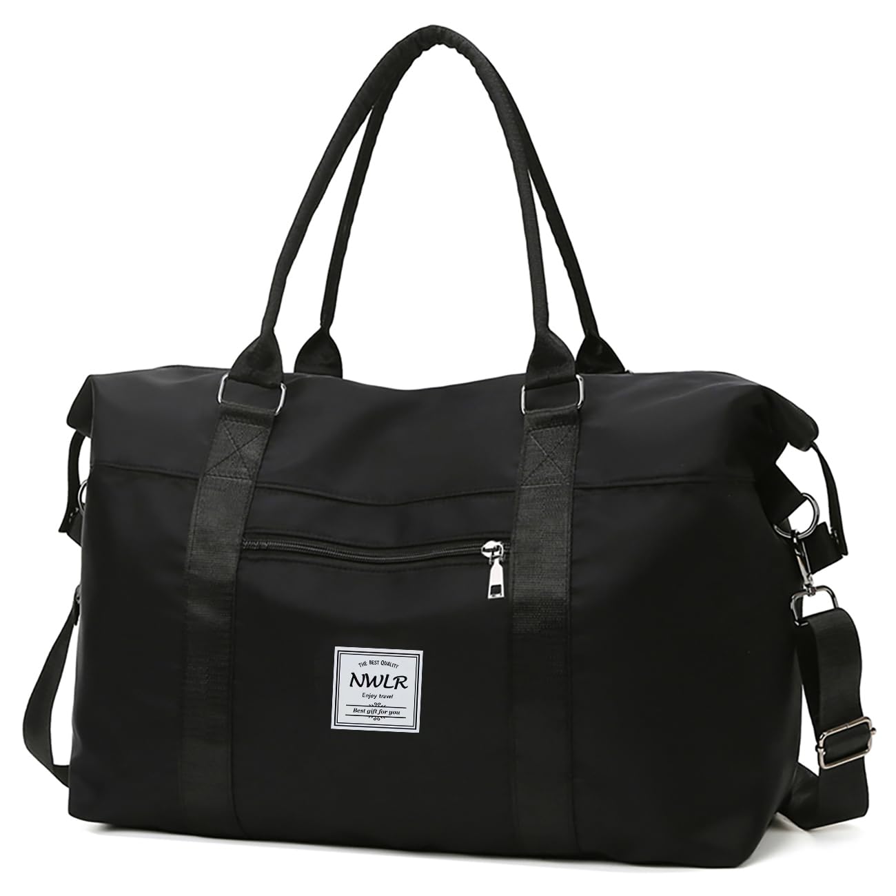 NWLR Travel Duffle Bag Weekender Overnight Carry on Bag for Women, Black